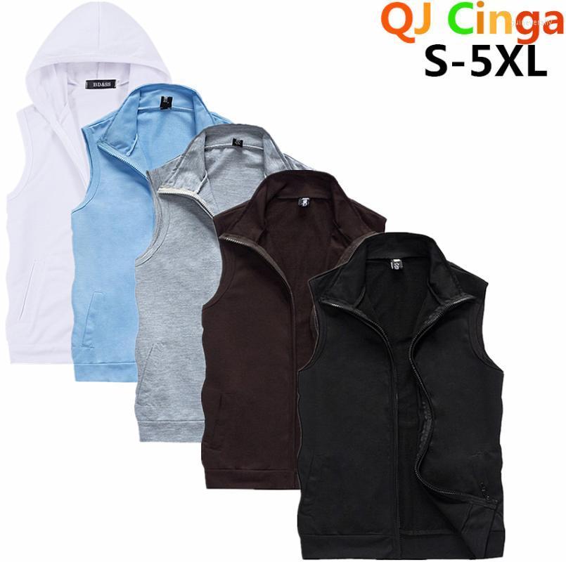 

Men's Vests White Sleeveless Tank Jacket Spring Summer Standing Collar Coat Large Size Jaqueta Fashion Casual Top Black Blue Gray Guin22, Hooded coffee