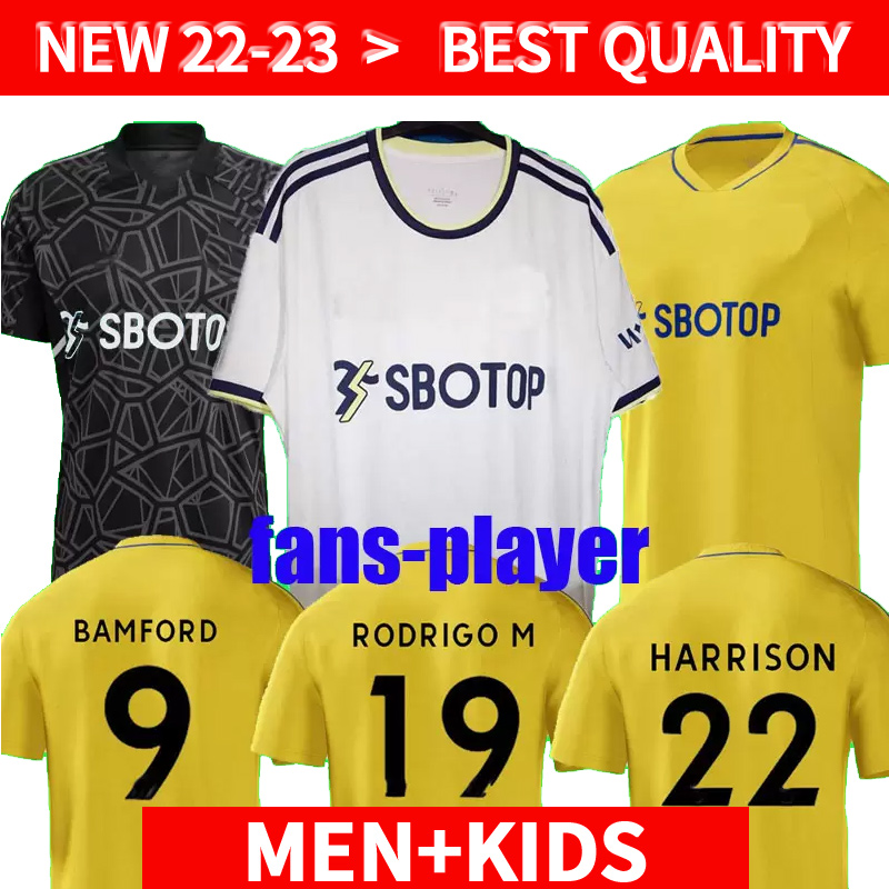 

22 23 BAMFORD Home away Soccer Jerseys RAPHINHA HARRISON Blue Shirt 2022 2023 Leeds Unitedes PHILLIPS JAMES MESLIER Uniforms Men kids football shirt player version, Home man 2