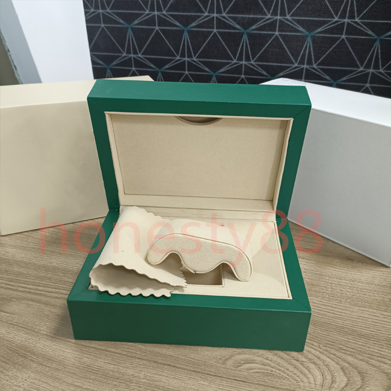 Rolex luxury High quality Green Watch box Cases Paper bags certificate Original Boxes for Wooden woman mens Watches Gift bags Accessories handbag