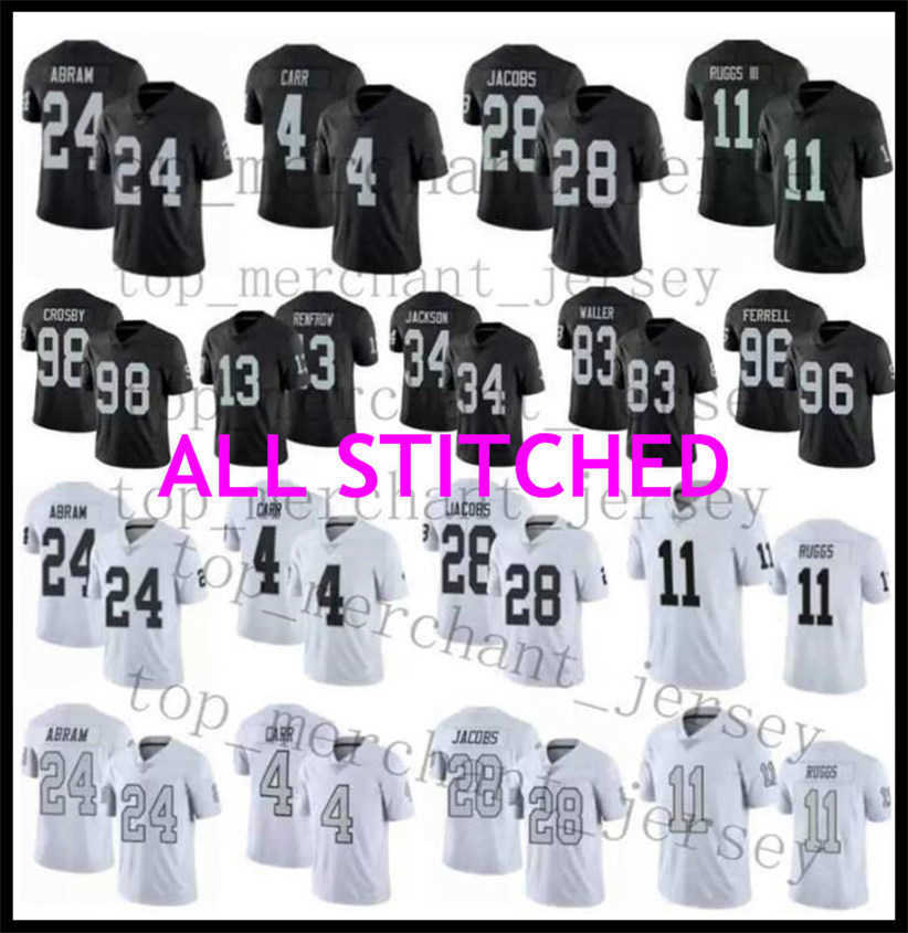 

Custom Las Vegas''Raiders''17 Davante Adams Jersey Darren Waller Derek Carr Josh Jacobs Maxx Crosby bag Hunter Renfrow Football Jerseys Men Womens 4XL  6XL, Color