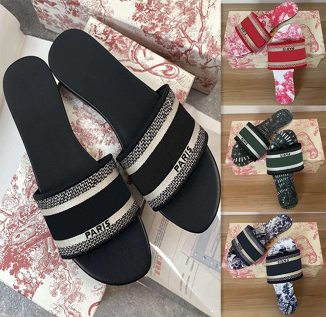 

Slippers ladies high-end designer sandals summer flat outdoor beach flip flops rainbow phantom lettering sandals, 16