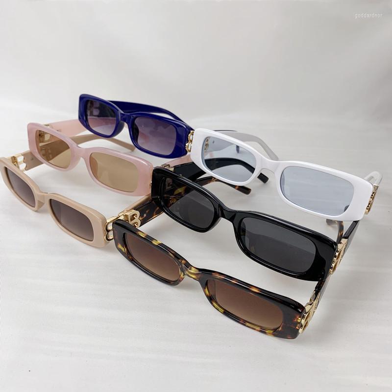 Lunettes de soleil mode petit rectangle bb logo femmes hommes 2022 Design de marque dames skinny Shopping Shopping Shade Retrosunglasses Godd22