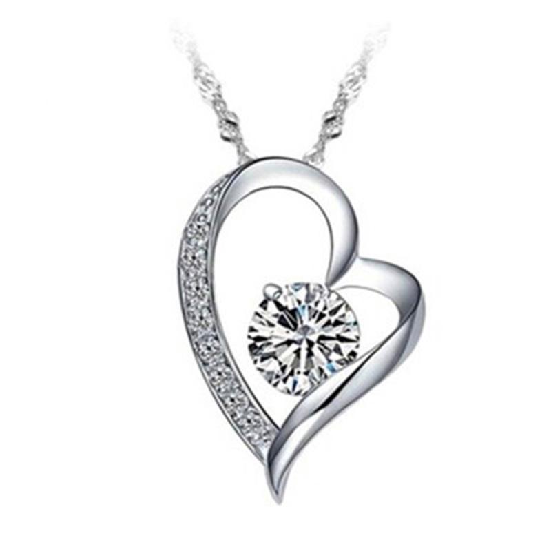 

Chains Zircon Gift Fashion Peach Chain Pendant Festival Love Necklace Women's Heart Necklaces & Pendants