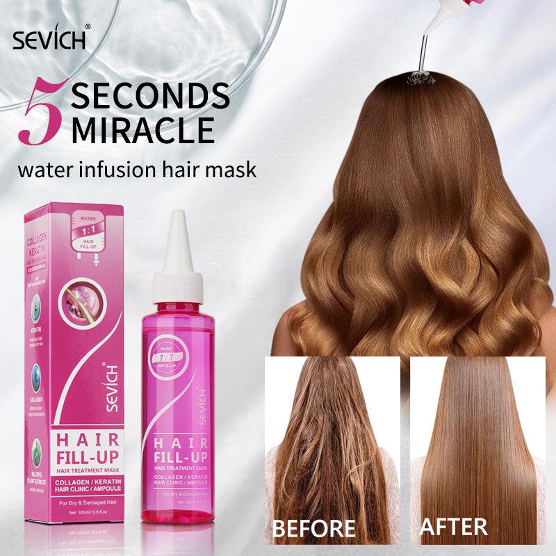 

Sevich 5 Second Water Infusion Hair Mask 100ml Smooths Frizzy Repairs Damage Non-greasy Hydration Keratin Hairs Treatments Mask 1700