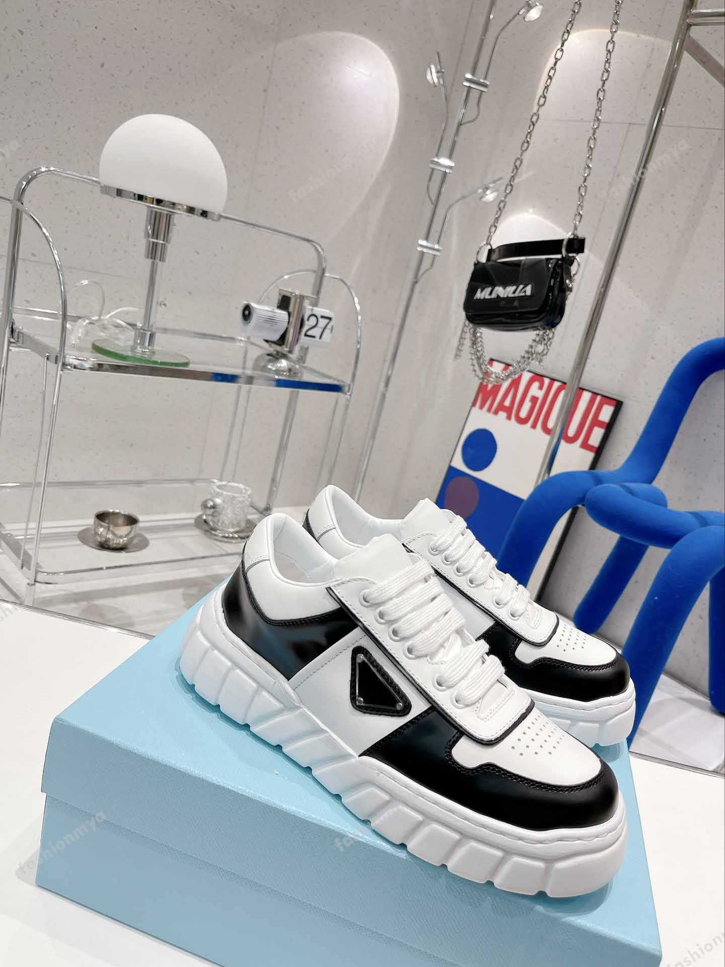 Designer Chaussures décontractées hommes baskets nylon en cuir plate-forme à lacets de sport chaussures en caoutchouc coulant skateboard en daim