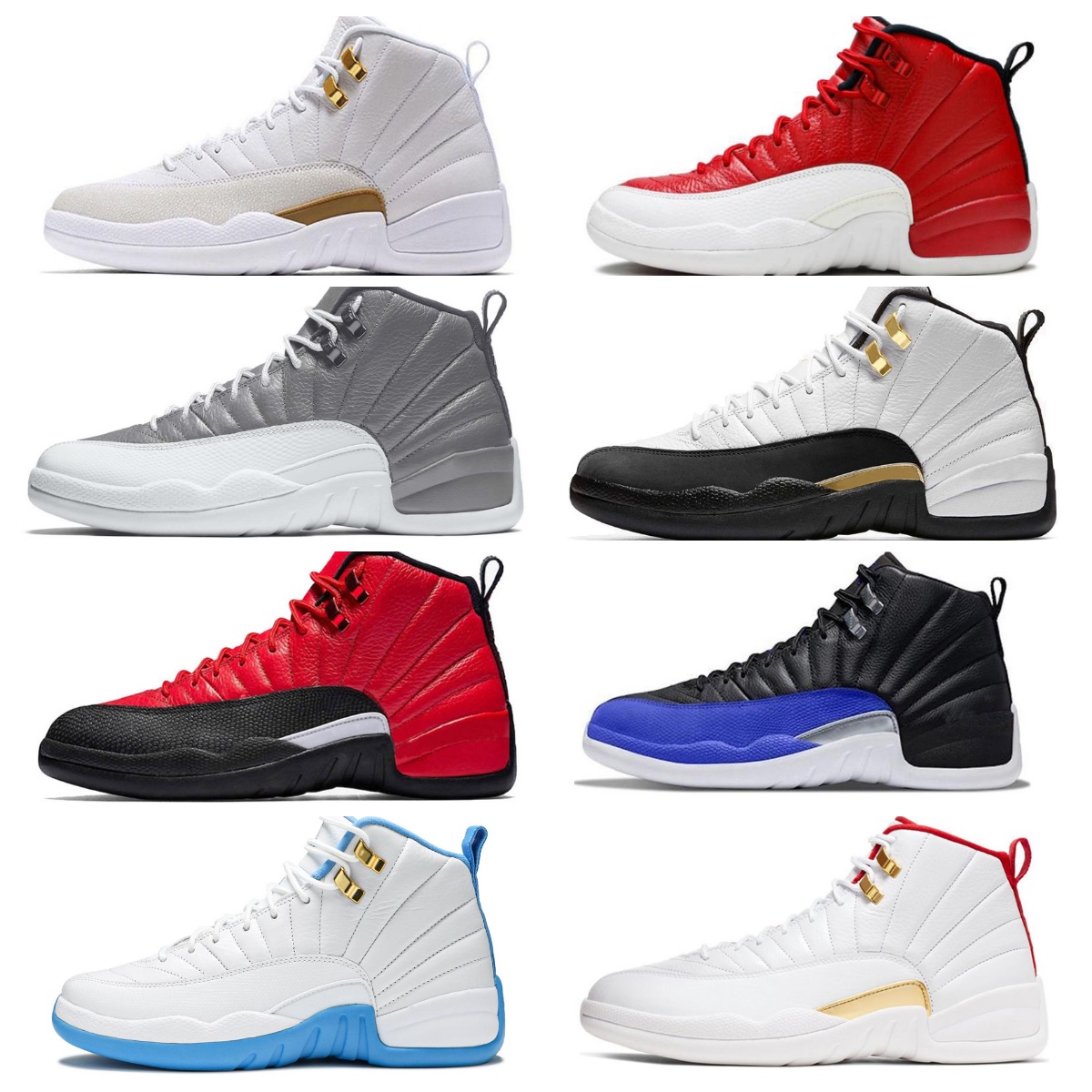 

Mens 12 12s University Blue Basketball Shoes Jumpman FIBA OVO White Royalty Taxi Utility Reverse Flu Game Gamma Blue Stealth Dark Grey Obsidian designer Sneakers, Bubble package bag