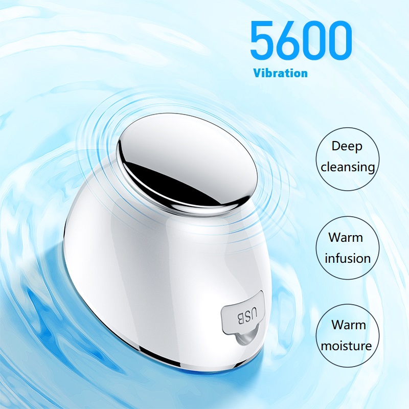 

face warm massager introduction of nutrition at 45 mini silicon edge facial cleaning brush makeup remover cleanser with stand Vibration beauty machine