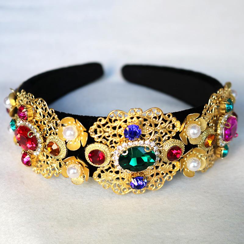 

Hair Clips & Barrettes Luxury Baroque Metal Cross Crystal Protection Flower Tiara Crown Byzantine Hairband Jewelry Wedding Accessories Party