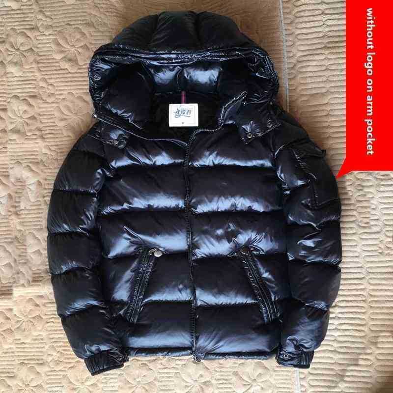 

Monclair Winter Down Coat Male Thick Short Classic Men Jacket plus velvet Thermal White Duck BLACK RED 4XL 3XL 5XL 6XL, Black qianhongyu