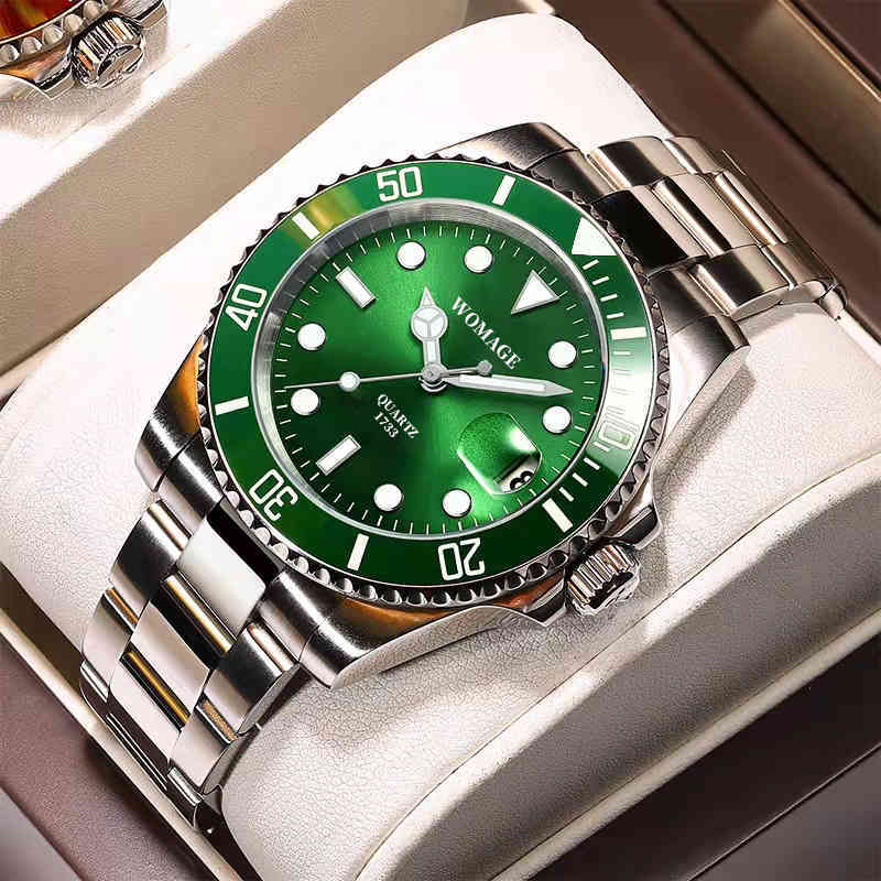 

2022 New men's automatic green water ghost fashion busins version non Swiss black water monster quartz Watch men luxury watches, Red and blue circles and black faces