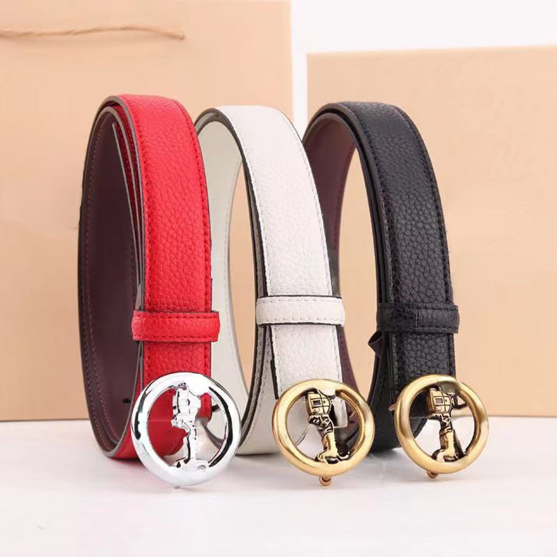 

2022 Famous brand Women's belt letter smooth buckle cow leather Designer Classic luxury TopSelling black white red belt