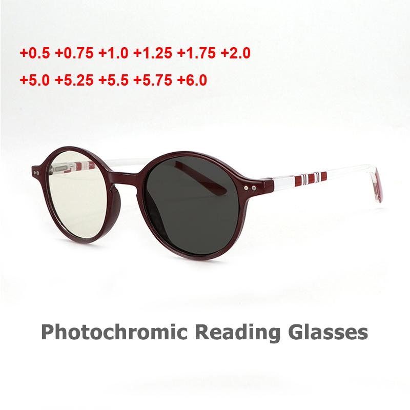

Sunglasses Fashion Reading Glasses Spec Pochromic Oval Spectacle Frame Hyperopia Plus DIopter 0.5 0.75 1.0 To 6.0 ShadesSunglasses