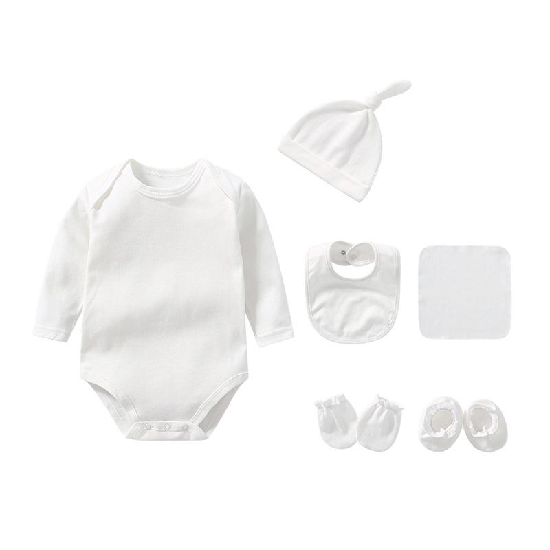 

Clothing Sets Born 6PCS Bodysuits Solid Cotton Baby Boy Clothes Unisex Full Sleeve Suits One-Piece Pajamas Girl Ropa, Black