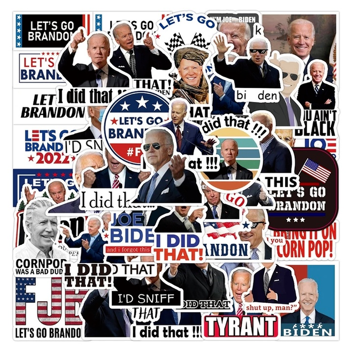 

Let's Go Brandon Cartoon Biden I DID That Waterproof Decals Stickers For Luggage DIY Laptop Case Decorative Gift FY3364 H0414