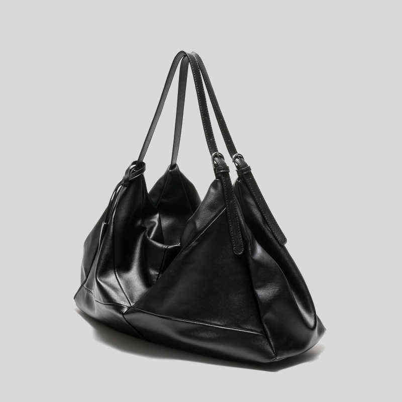 

Vintage Women Tote Handbag Leather Large Capacity Design Leather Shoulder Bag Portable Travel and Work Bags 220613