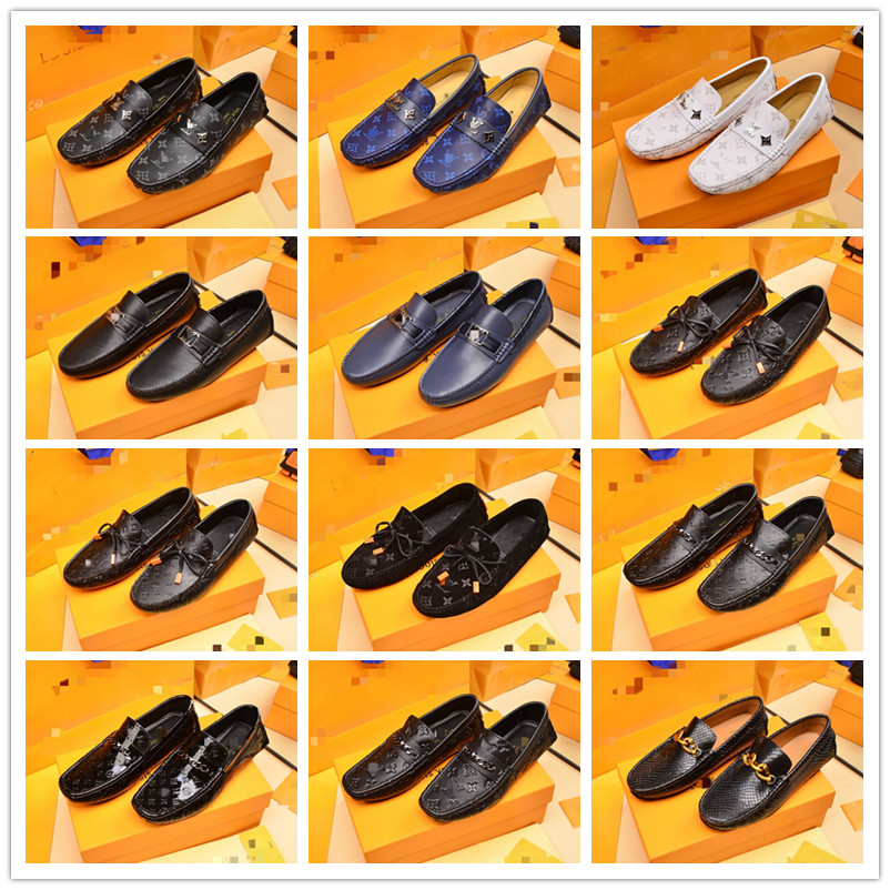 

48 style Luxury Brands top Leather Fashion Men Business Designer Dress Loafers Pointy Black Shoes Oxford Breathable Formal Wedding Shoe SIZE 6.5-12, With logo #28