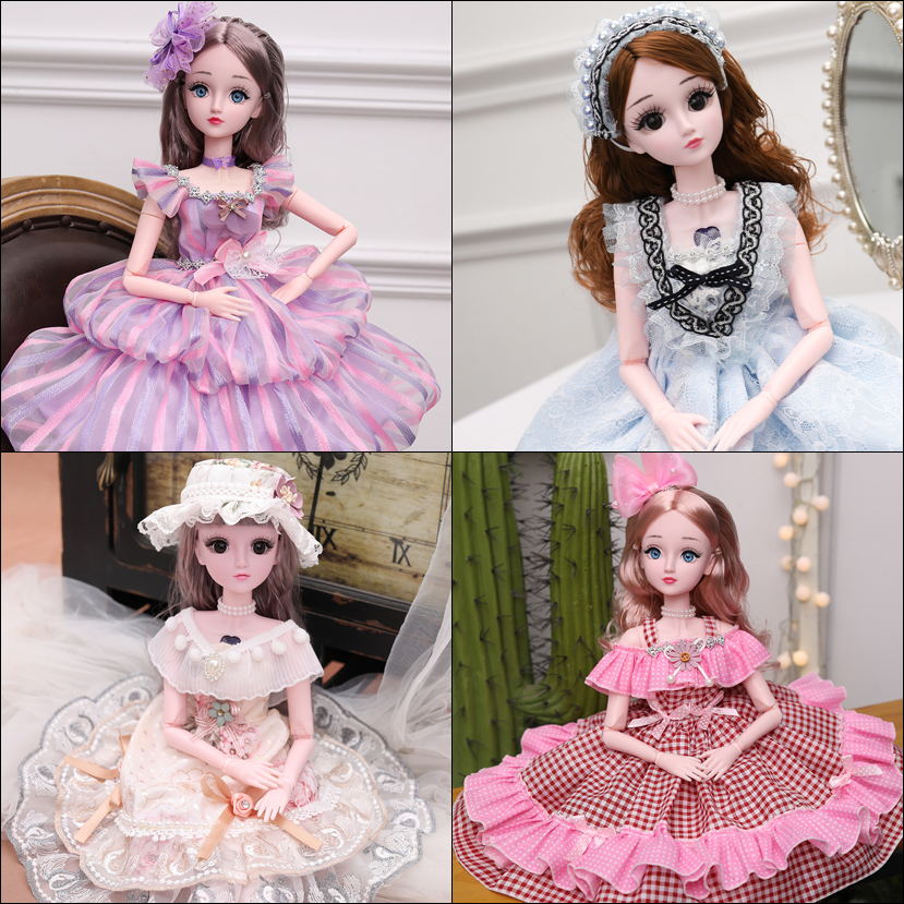Princess Doll Magic Toys for Girls Blink Birthday Present Barbie Wears Regalo favorito Regalo favorito Lindo vestido de novia de baile largo