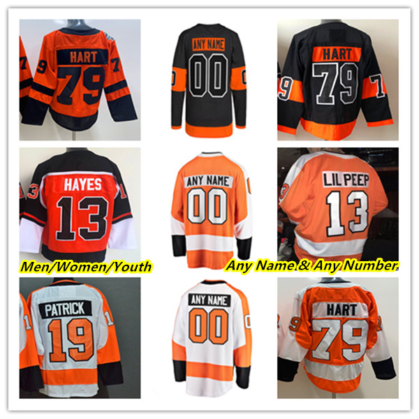 

Travis Konecny Hockey Jersey Custom Oskar Lindblom Martin Jones Lil Peep Ivan Provorov Travis Sanheim Kevin Hayes Sean Couturier Cam Atkinson van Riemsdyk MacEwen, Man black