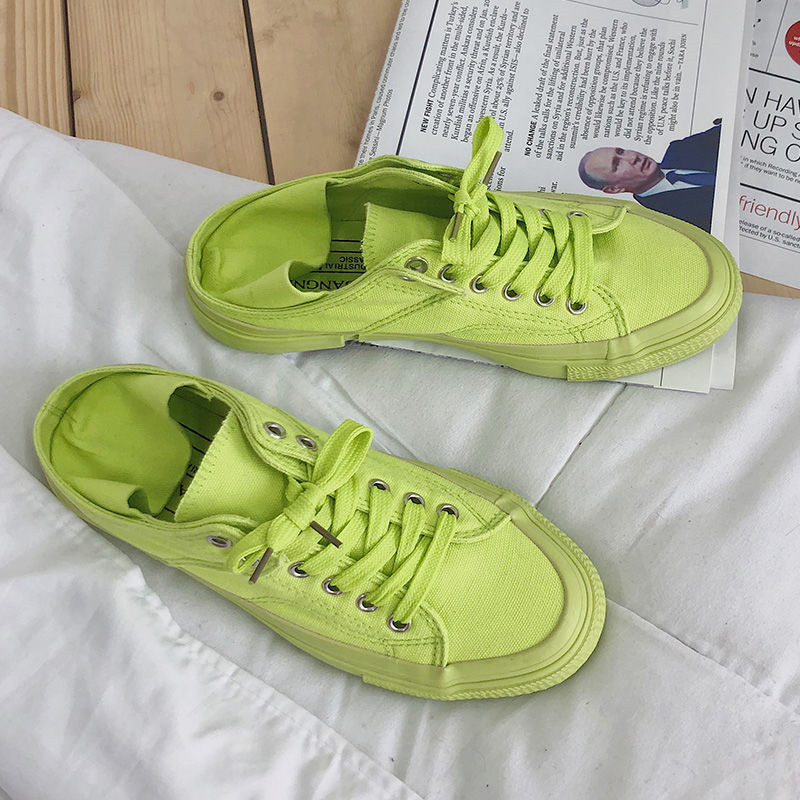 

Designer Colorful Candy Color Green Canvas Shoes Women Harajuku White Pink Platform Flats Fashion Casual Running Basket Sneakers 0613