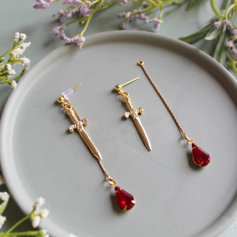 

Dangle & Chandelier Dagger Stud Earrings In Gold Or Silver- Dangly Earrings- Sword Jewelry- JewelryDangle