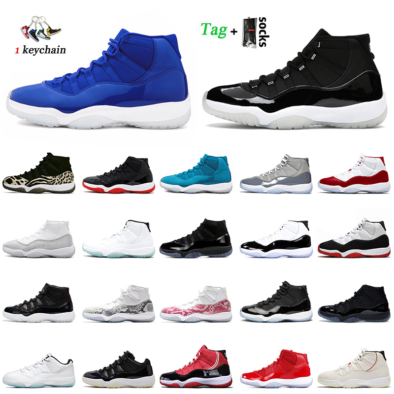 

11s Basketball Shoes Top Quality Jumpman 11 Women Mens Trainers Sports Jubilee 25th Anniversary Blue Cherry Space Jam Pure Violet High OG Sneakers Size 13, D48 low infrared 23 36-47