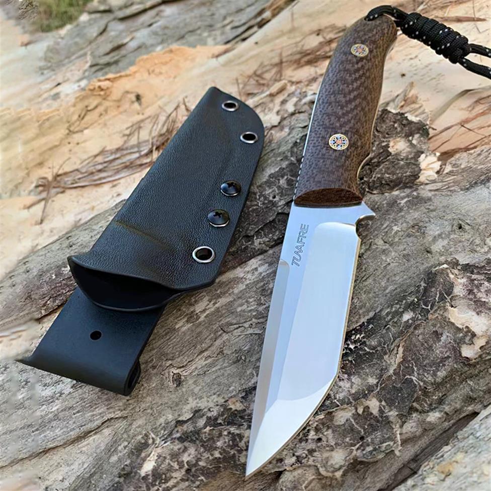 

Tunafire GT0157 Straight Knives D2 Blade Fixed Blade Knife Micarta Handle multi-function sharp tactical Rescue survival tools219b