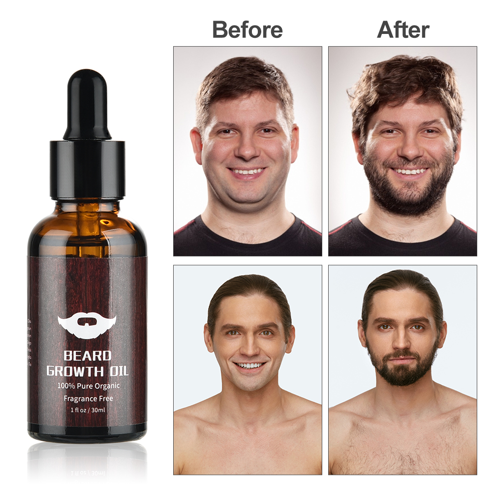 Beard Growth Kit Barbe Hair Growth Enhancer Set Beard Nourishing Growth Essential Oil Facial Beard Care with Roller-image-785182504