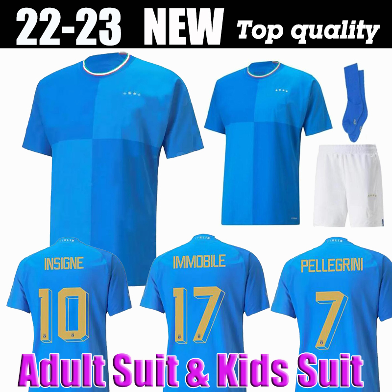 

Adult kids Italia BONUCCI soccer Jersey home 22 23 JORGINHO INSIGNE VERRATTI Belotti CHIESA BARELLA finals CHIELLINI ItalyS Pellegrini Immobile FOOTBALL SHIRTS, 2022 home kit