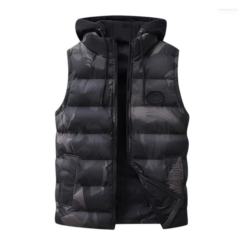 

Plus Size Mens Work Vests Windbreaker Jacket Without Sleeves Outdoors Hooded Male Travel Vest Camouflage Waistcoat For Men Men's Stra22, Khaki
