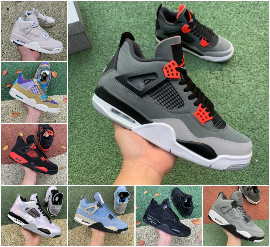 

TOP Quality Mens 4 4s Infrared Basketball Shoes Jumpman Zen Master University BLUE Shimmer Sail Oreo Black Cat White Cement Red Thunder air jordan 4 shoes, J303