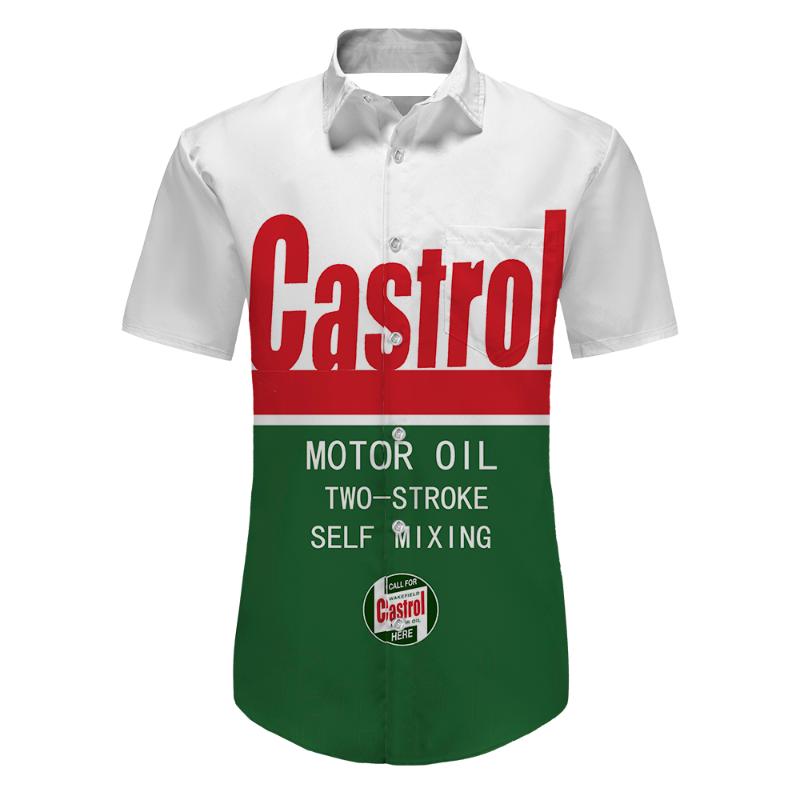 

Men' Casual Shirts Men Fashion Oversized Vintage Turn-down Collar Buttoned Shirt Men' Castrol Printing Short Sleeve Tops -3XLMen, Rzz0028yn