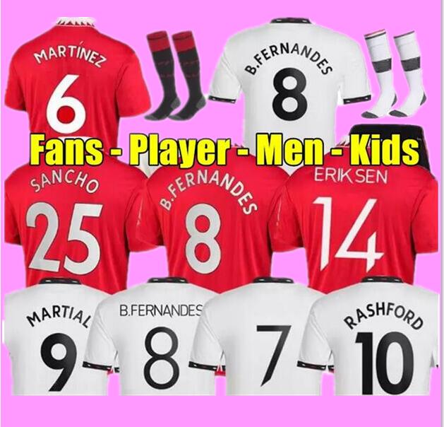 

ERIKSON MARTINEZ MANS SANCHO soccer jersey 22 23 VARANE UTDS GREENWOOD RASHFORD 2022 2023 fans player version football shirt men kids kit MANCHESTERS B.FERNANDES
