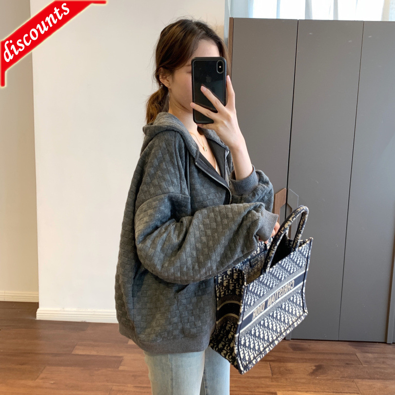 

Fashion High Quality Brand Trendy Ladies Bags Direct Sale New Solid Color Hoodie with Loose Zipper Thin, Gentle white