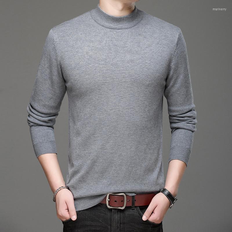 

Men's Sweaters Men's Sweater Pure Cotton Winter Warm Pullover Slim Knitted TurtleneckMen's Mari22, Black