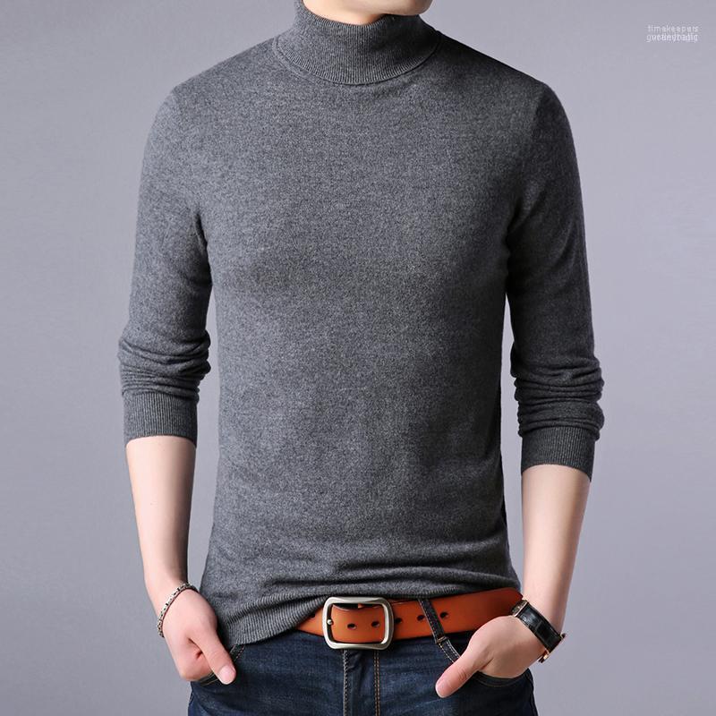 

Men's Sweaters Wool Top Grade Fashion Brand Knit Mens Turtle Necks Sweater Pullover Autum Winter Solid Color Casual Jumper Clothing Tim, Black
