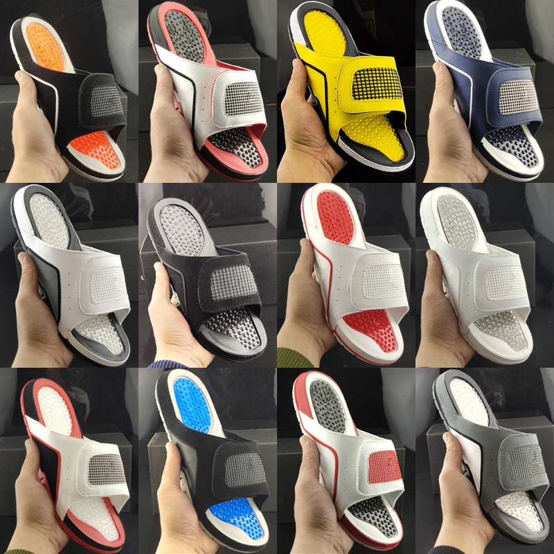 

2022 Jumpman 4 slippers sandals Hydro IV 4s Slides black women men Beach sandal 5 5s 6s 6 VI University Blue Black Cat Sail Cement shoes outdoor sneakers Size 36-47, As photo 12