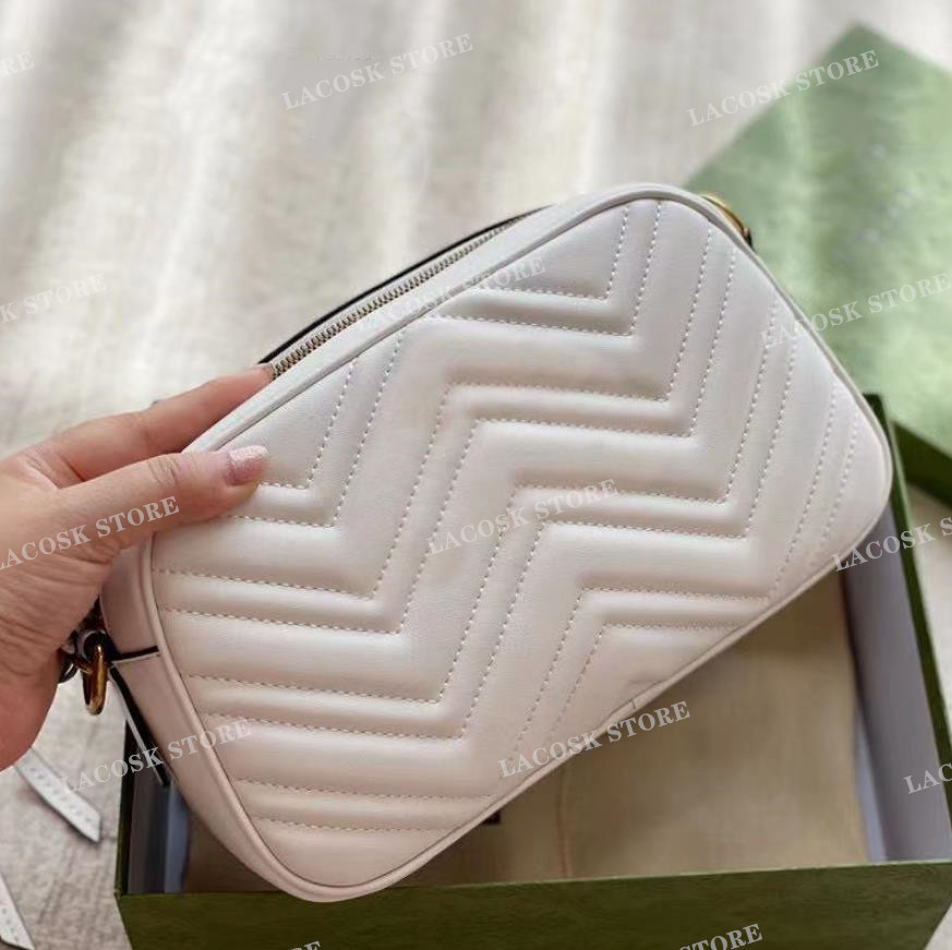 

5A Mamont Camera Bag Women Designer Bags Classic Letter Cross Body Chain Handbags Top Quality Ladies Shoulder Purses with Box, Red-small