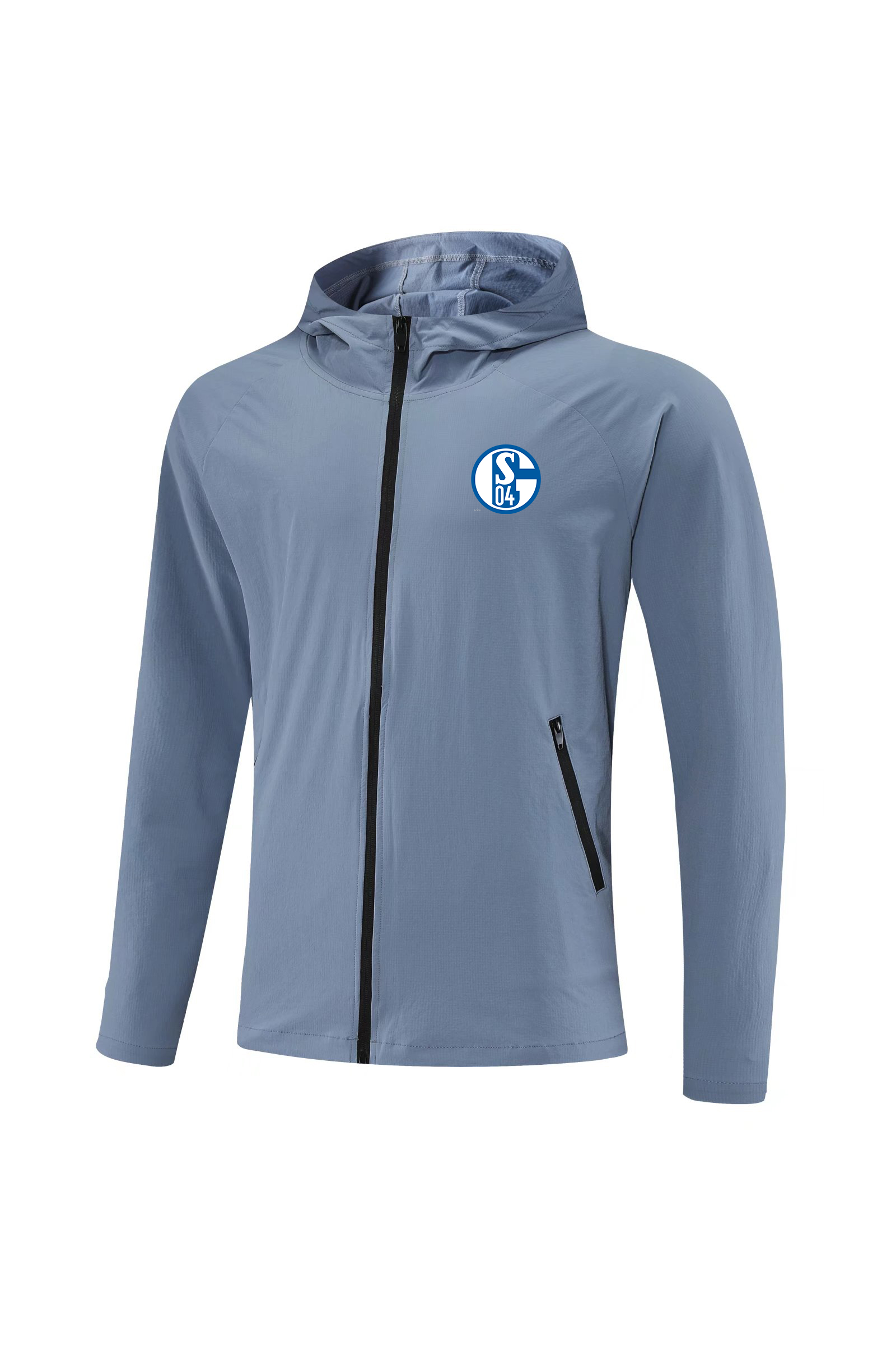 

FC Schalke 04 Men's Jackets Juniors Jerseys full zipper Hooded Windbreaker Thin and breathable jacket for soccer fans in autumn, No 4