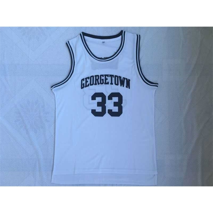 

Sjzl98 33 Patrick Ewing Georgetown Hoyas College Basketball Jerseys Embroidery Stitched Men's Retro mens jerseys, Grey