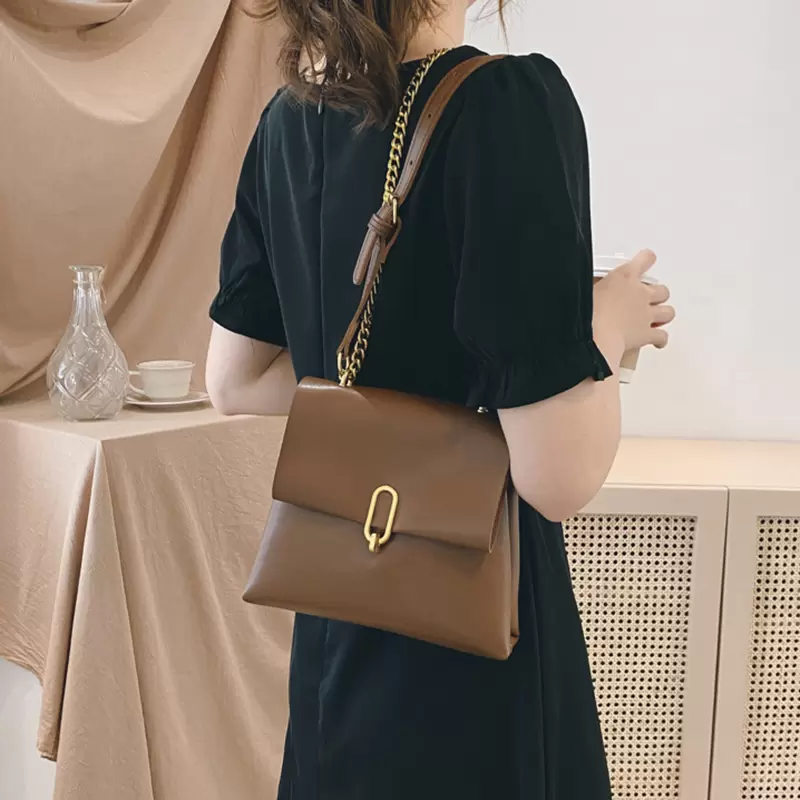

Vintage Luxury Shoulder Bag Women 2021 Trend Casual Simple Solid Color Crossbody Bag Female Design Fashion PU Leather Handbag