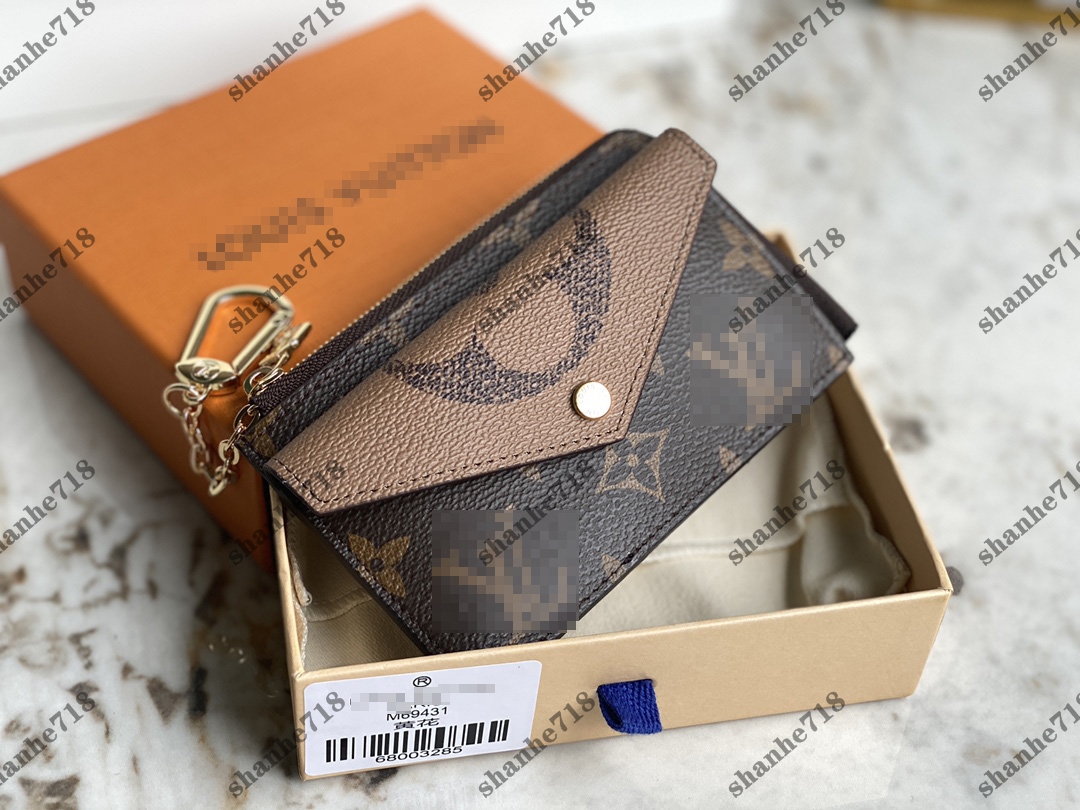 

Top Quality Recto Verso Cowhide Short Wallets Clips Coin Purse Black Emboss Designer Luxury Clutch Bags Women Lady Flap Purse Passport ID Card Bag, Add box