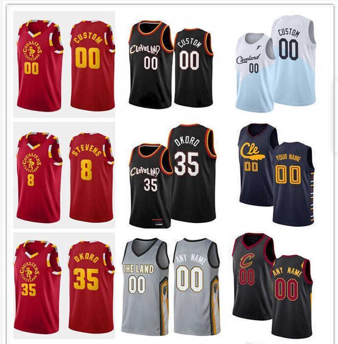

75th Custom Men Women Youth Cleveland''Cavaliers''Kevin 6 Pangos Isaac 35 Okoro Ricky 3 Rubio Lamar 8 Stevens Basketball Jerseys, Gold