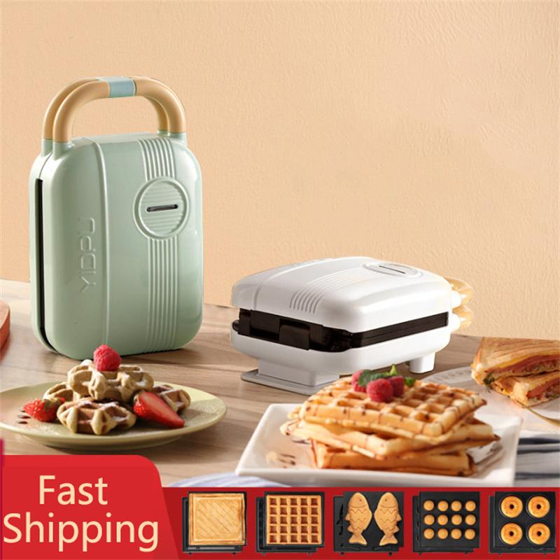 

Bread Makers Home Electric Sandwich Maker Multifunction Waffle Toast Baking Machine For Household Takoyaki Pancake Sandwichera 220V 650W MB0
