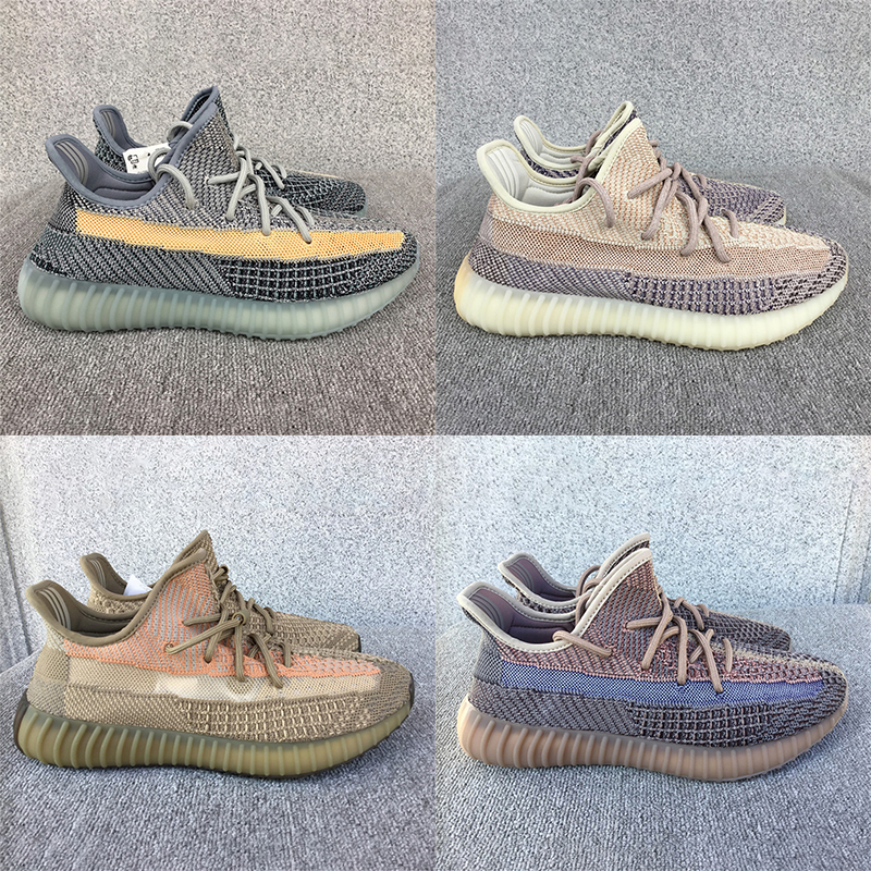 

with box Adidas yeezy 350 v2 running shoes dazzling ash blue pearl fade carbon earth flax zyon cinder linen marsh citrin cloud white reflective men women sneakers, Double box