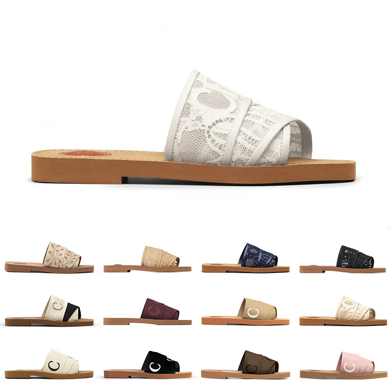 

women woody mules flat sandals slides designer canvas slippers white black sail womens fashion outdoor beach slipper shoes