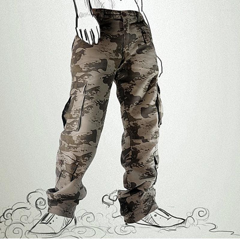 

Men's Pants Camouflage Mens Cargo Multi-Pocket Fashion Military Tactical Leisure Cotton Straight Zipper Male PantsMen's Naom22, Earth green colour