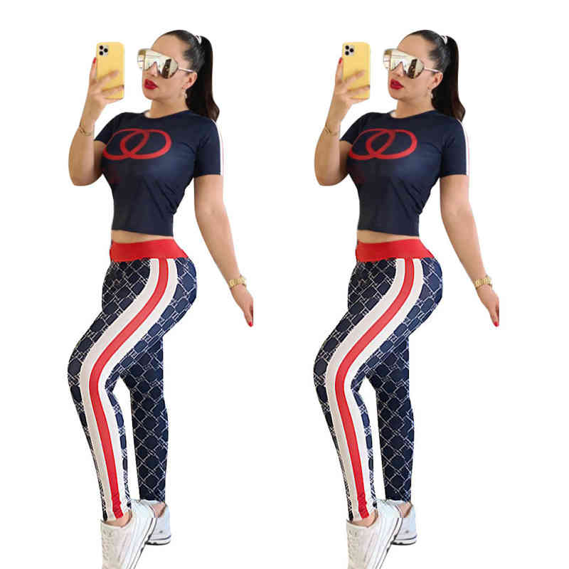 J2652 Femmes Mode Bleu Costume De Luxe Slim Fit Imprimé Pantalon Décontracté Costumes Deux Pièces