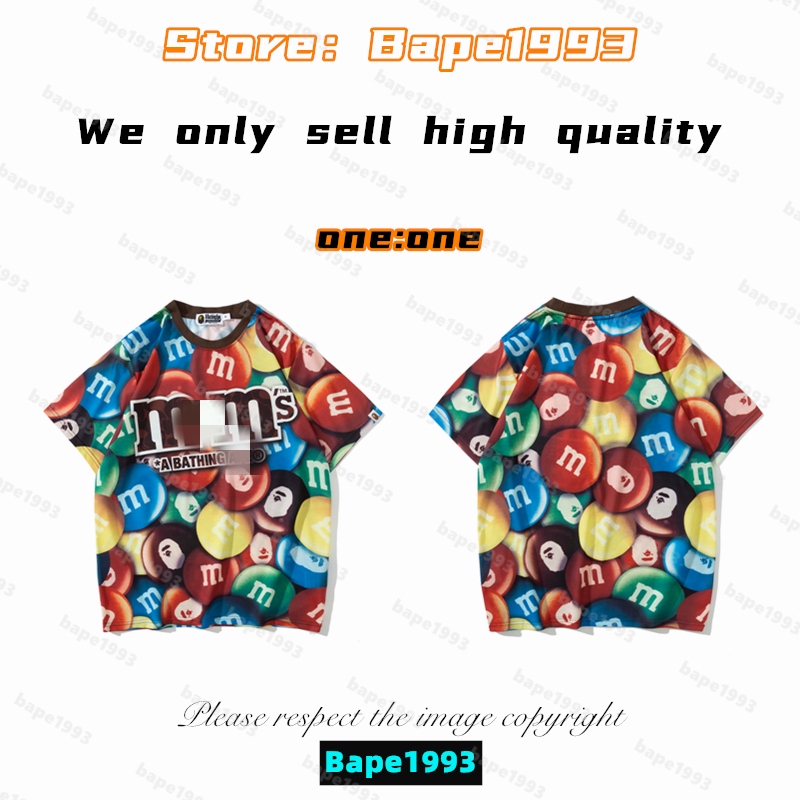 

High Quality Apes Mens T-Shirts Japan Shark ape head tshirts Galaxy spots luminous camo printing co-branded same style for men and women New Designer t shirt B1993 T9-10, 1 button