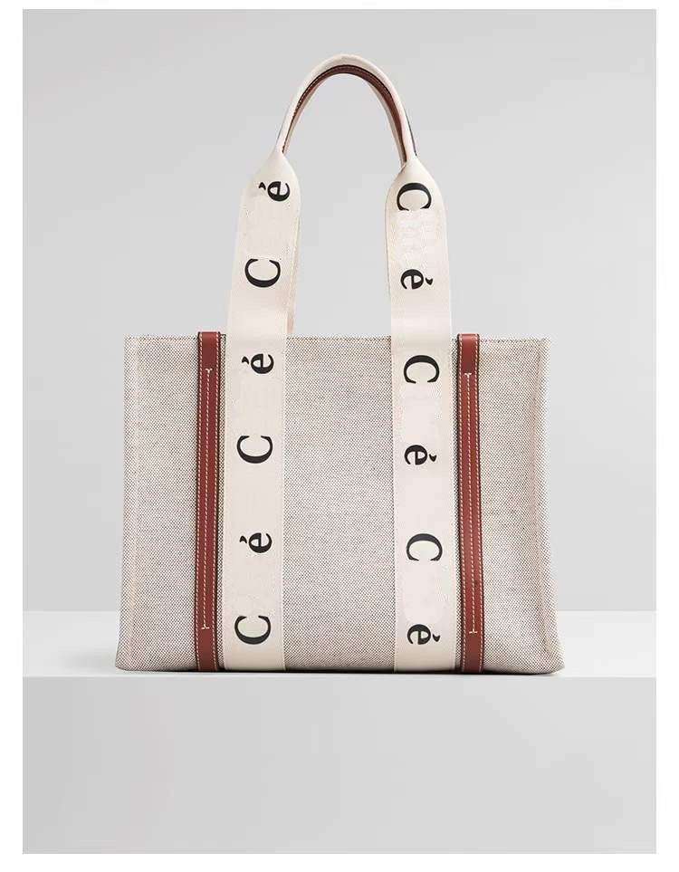 

X 2022 Womens Shopper Fashion Totes Bags Shoulder Bag Women Canvas Woody Tote Handbags Purses Small Medium Large High Quality Handbag wholesale, Black