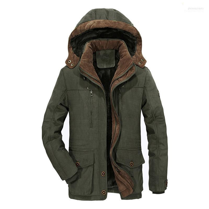 

Men's Down & Parkas Plush Cotton Padded Clothes Mid Long Hooded Fashion Casual Extra Large Coat Phin22, Green